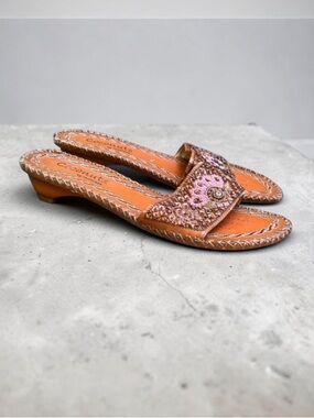 Coconuts by Matisse Embroidered Slide Sandal with Beads and Sequins Size 8